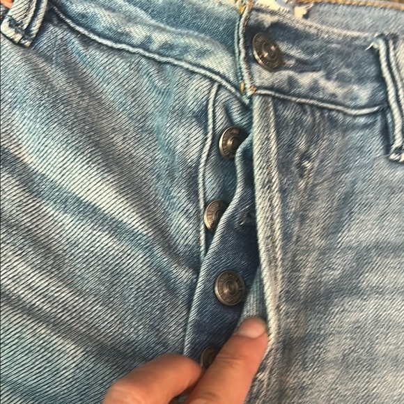 We The Free Frayed Light Blue Jean Shorts - Picture 3 of 5